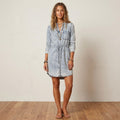 Cloth & Stone Long Sleeve Acid Wash Tencel Denim Shirt Dress | XS
