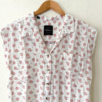 Jachs New York Girlfriend Floral Rayon Short Sleeve Button Up Blouse | XS