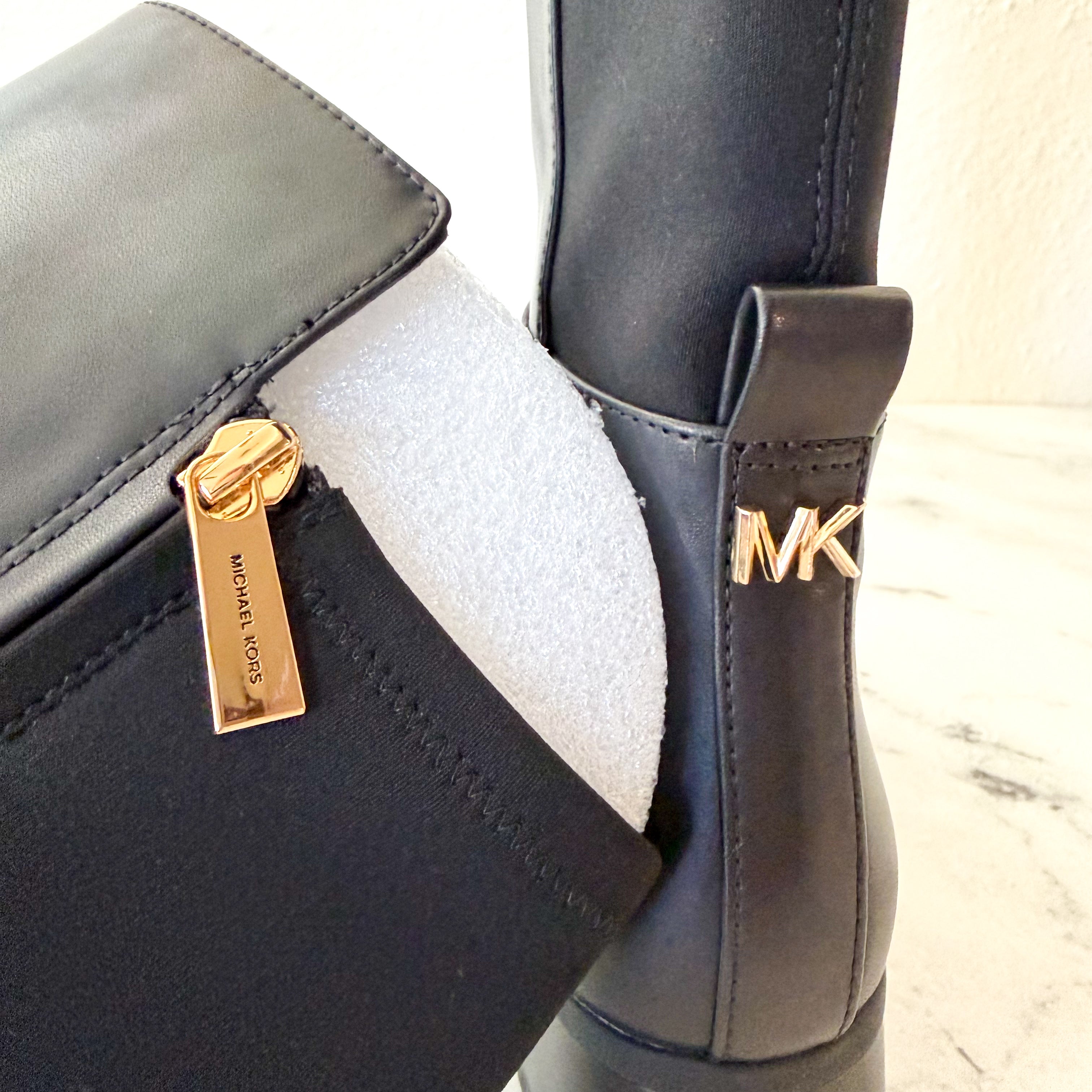 MICHAEL Michael Kors Lex Black Faux Leather Tall Boots | 6.5