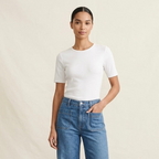 J.Crew Perfect Fit Crewneck Short Sleeve T-Shirt in White | XS