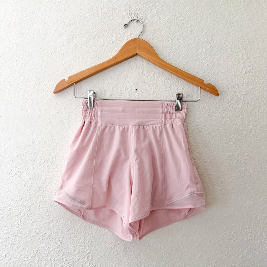 Lululemon Hotty Hot High-Rise Lined 4" Running Shorts in Soft Pink | 2