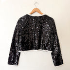 J.Crew Mariner Jersey Black Sequin Lady Jacket | S