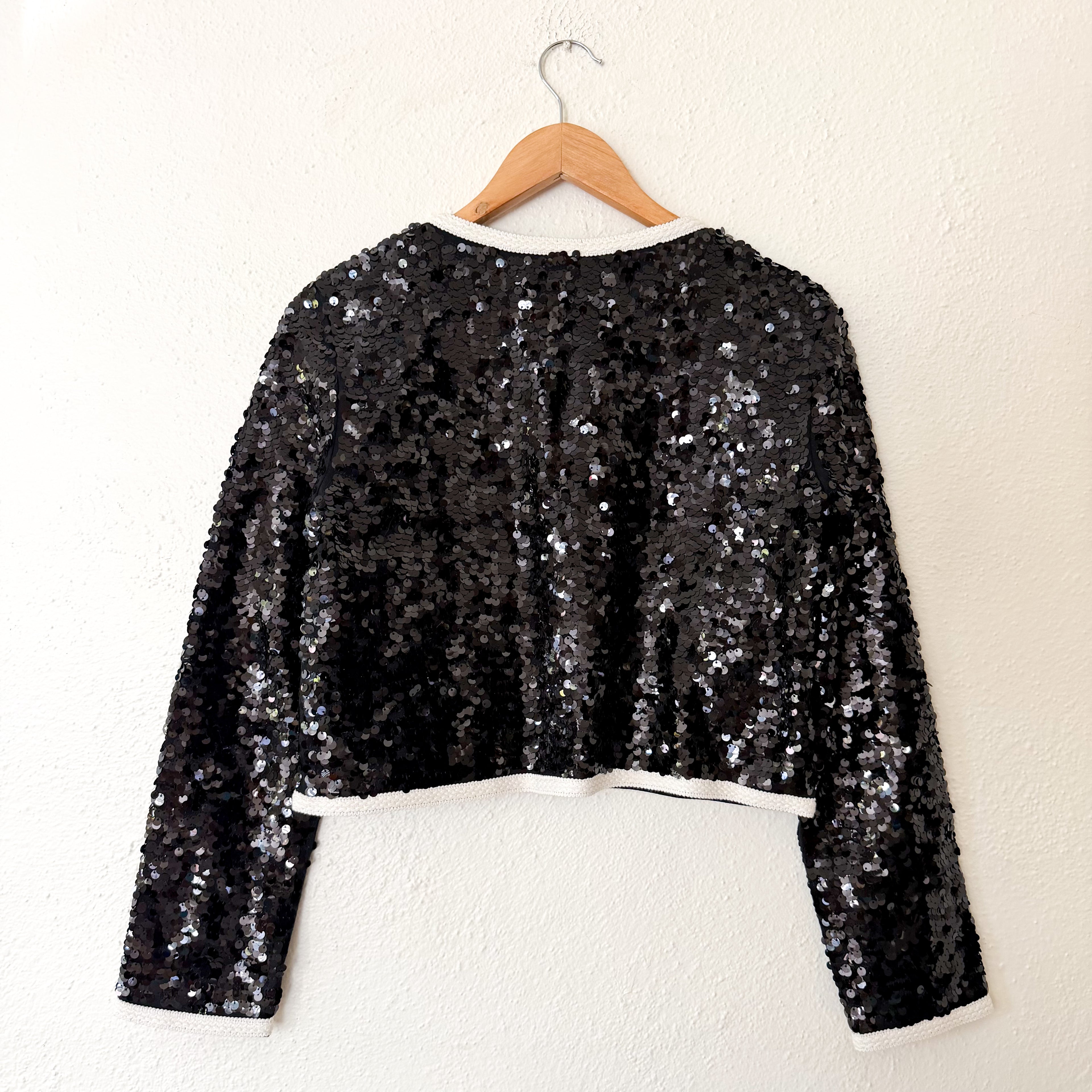 J.Crew Mariner Jersey Black Sequin Lady Jacket | S