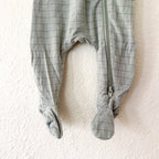 Quincy Mae Bamboo Dusty Sage Windowpane 2-Way Zipper Footed Sleeper | 0-3m