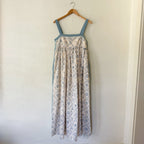 In Loom Blue & Cream Toile Empire Waist Maxi Dress | S