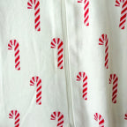 Primary Organic Candy Cane 2-Way Zipper Footed Sleeper | 6-9m