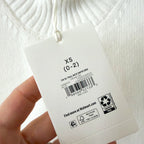 Free Assembly Ribbed Turtleneck Sleeveless Sweater Dress in Cream | XS