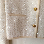 Studio by Charlotte England Mayfair Bouclé Tweed Sequin Lady Jacket in Chantilly | XS/S