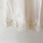 J.Crew Gwen Lace-Trim Slip Skirt in Textured Cream Satin | XXS