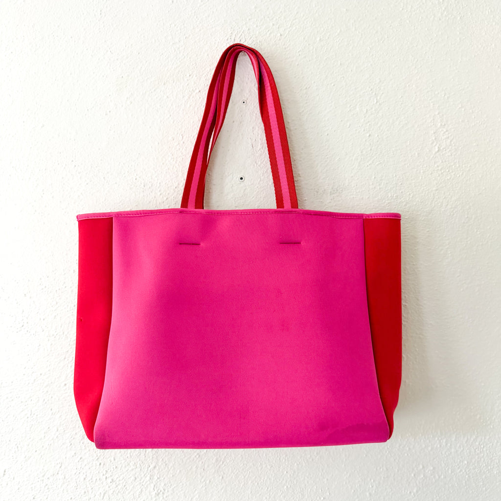 Summersalt Neoprene Hot Pink/Red Beach Tote Bag