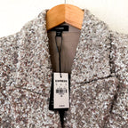 Express Silver Sequin One Button Boyfriend Blazer |  XS