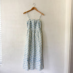 Petal & Pup Blue & White Lisette Strapless Midi Dress | XS