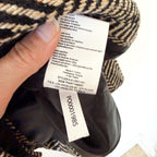 Anine Bing Diana Fishbone Wool Blend Blazer Jacket in Black | XS