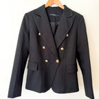 Lioness Black Double Breasted Blazer Jacket | XS