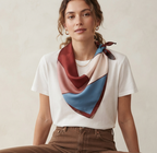 Retro Geometric Colorblock Silky Square Scarf