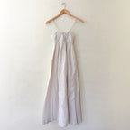 Abercrombie & Fitch Smocked Top Spaghetti Strap Maxi Dress in Neutral Windowpane | XS