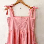 Juliet Dunn London Pink Floral Embroidered Cotton Midi Dress | 1
