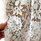 Self-Portrait White Diamante Rhinestone Embellished Lace Midi Dress | 0