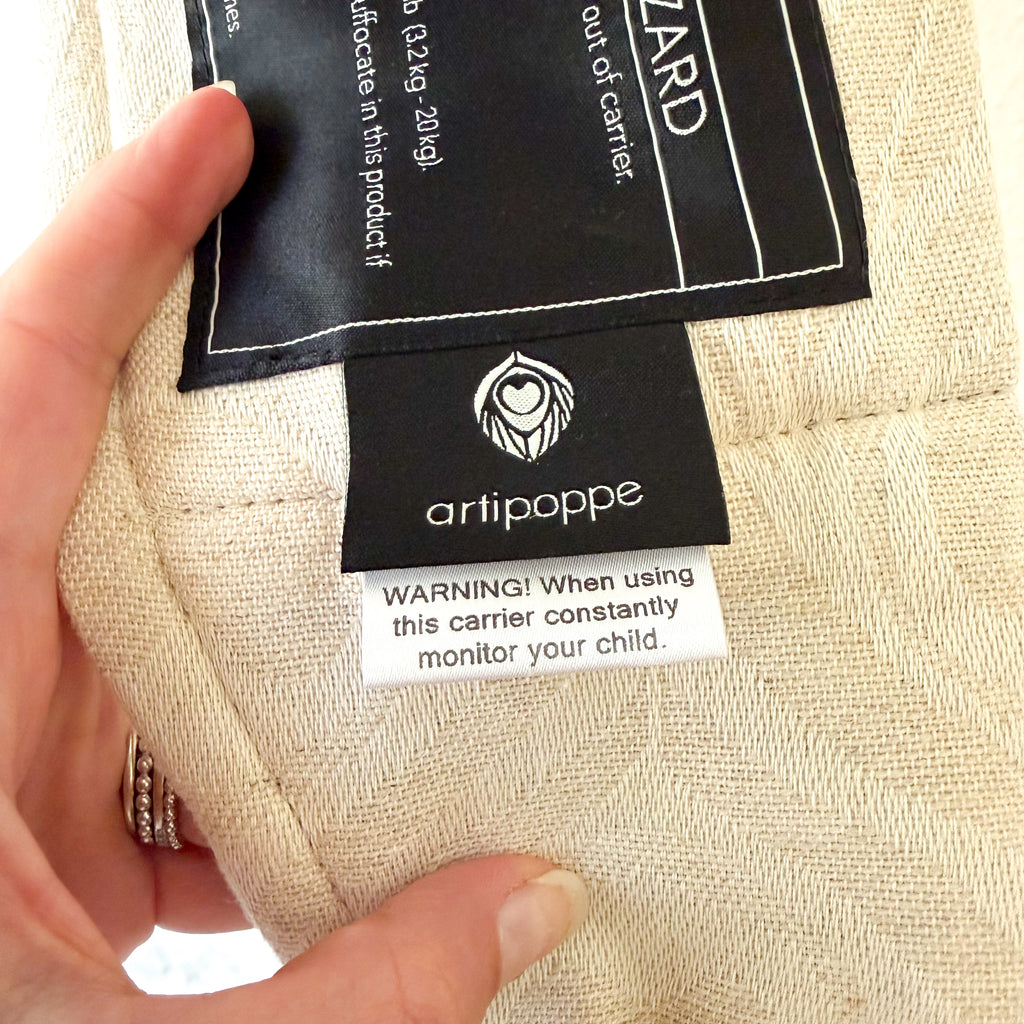 Artipoppe Zeitgeist Argus Linen Blend Carrier in Oat Cream