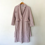 Vince Alpaca Mohair Blend Longline Belted Trench Coat in Dusty Blush Pink | XS