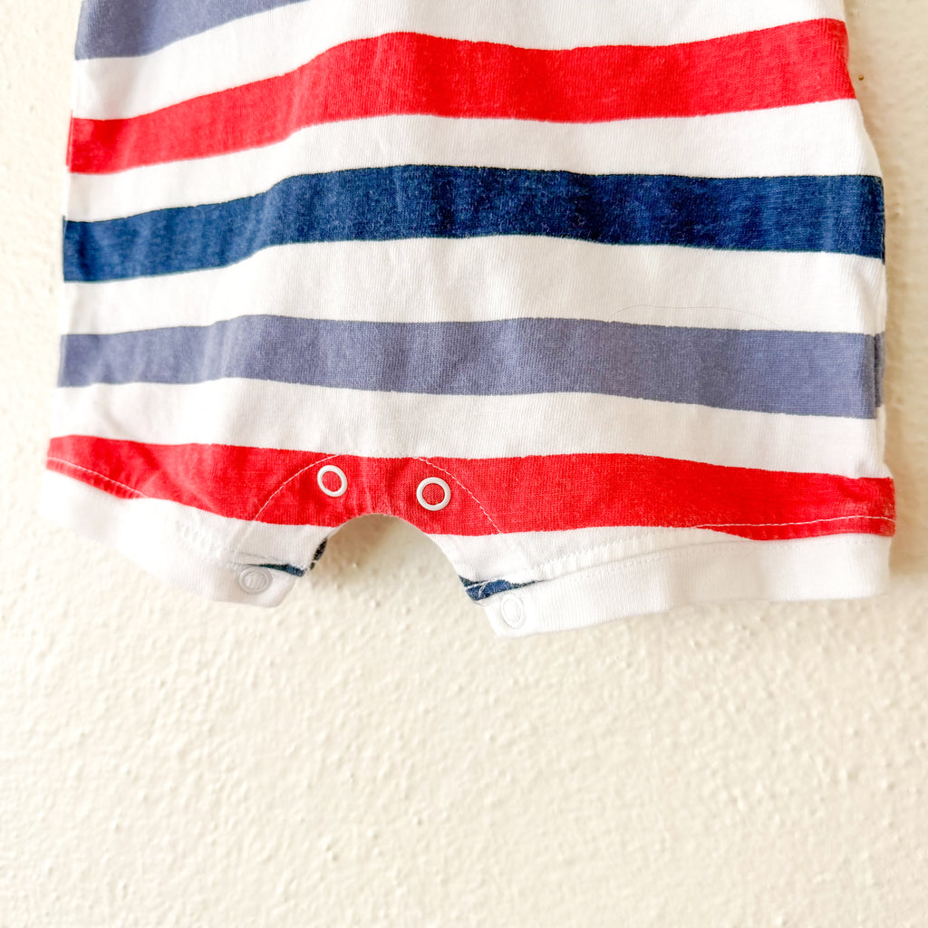 Carter's Red White & Blue Wide Stripe Sleeveless Romper | 0-3m