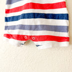 Carter's Red White & Blue Wide Stripe Sleeveless Romper | 0-3m