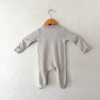Carter's Taupe Cream Stripe 2-Way Zipper Footed Sleeper | 0-3m