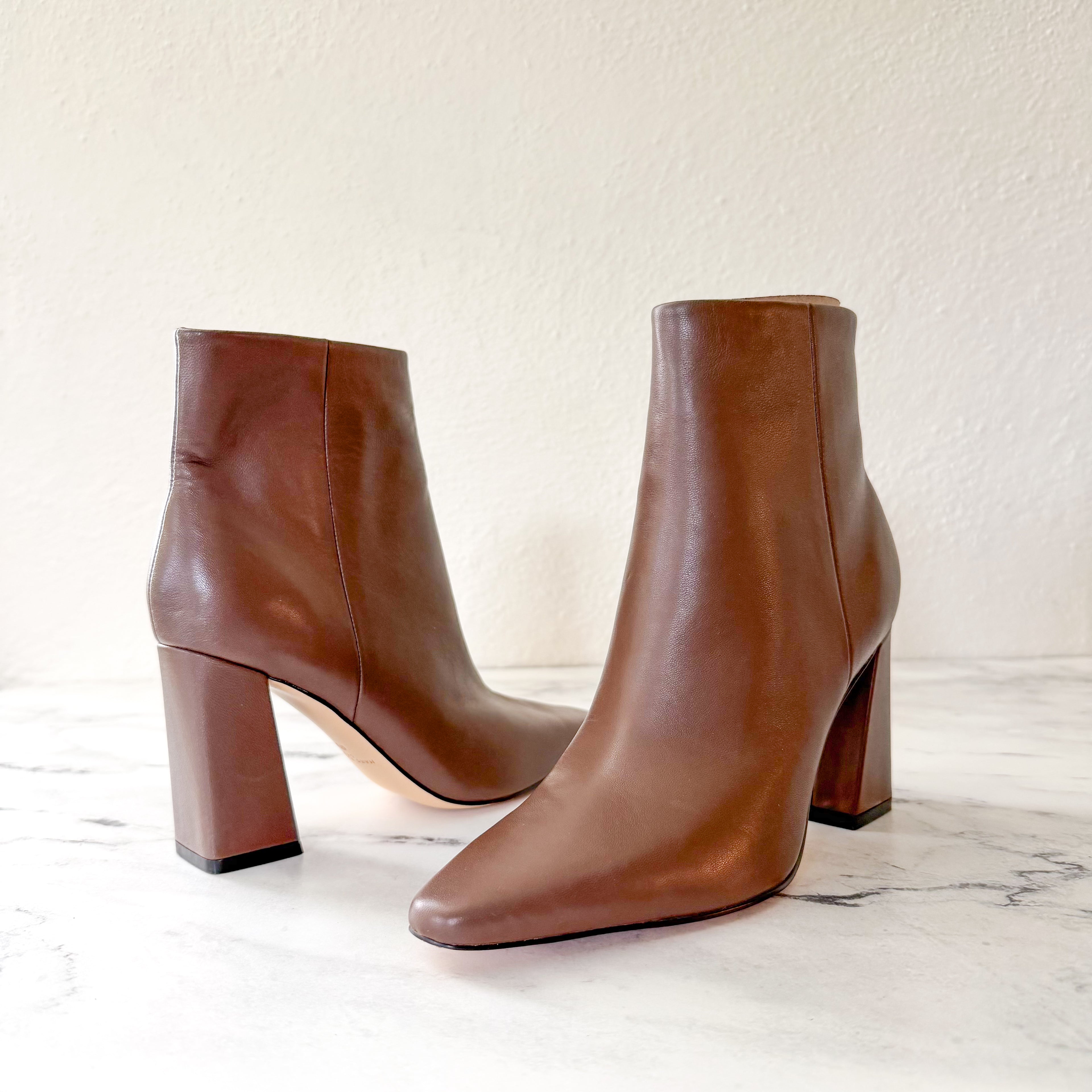Marc Fisher LTD Yanara Pointed Toe Ankle Booties in Dark Brown | 6.5