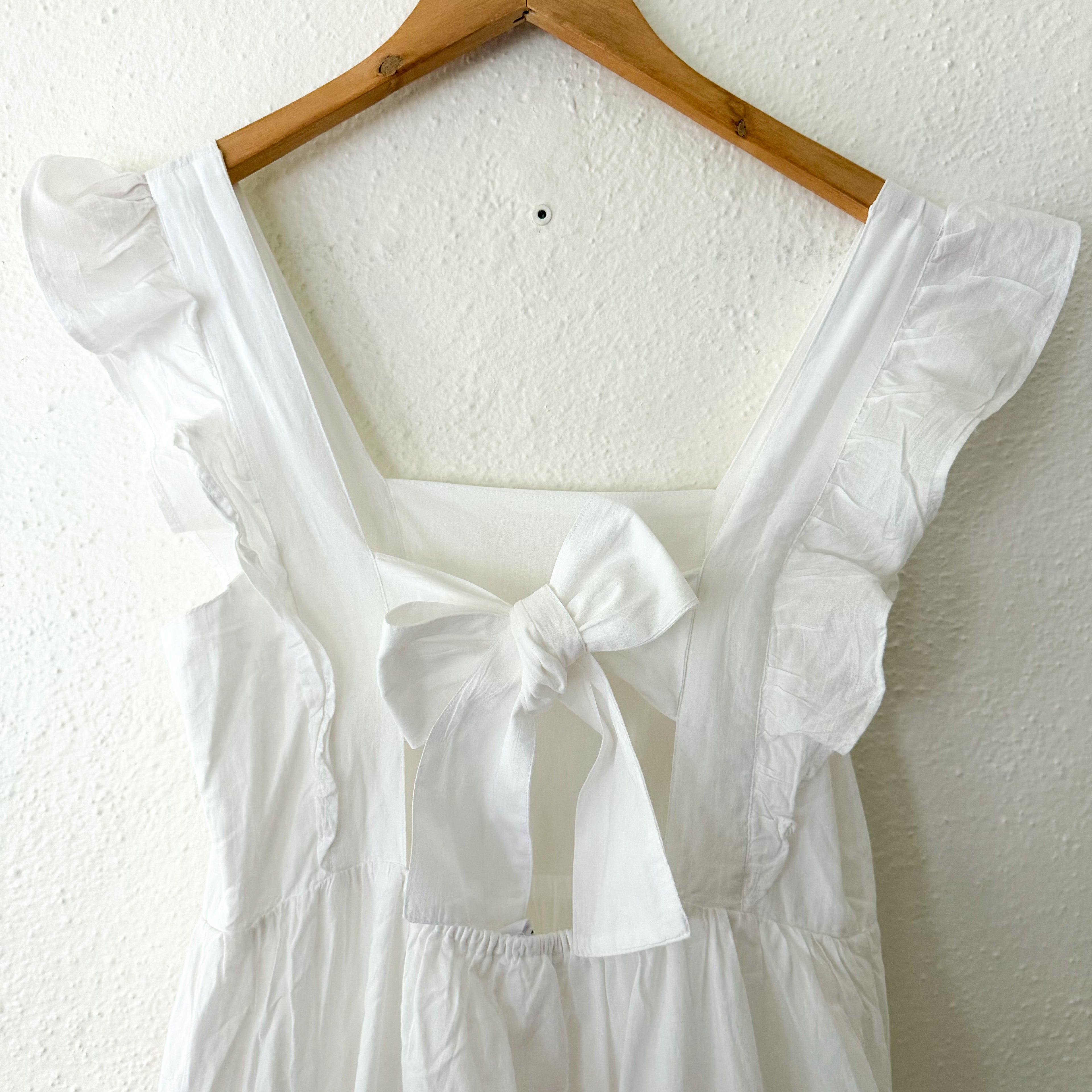 MANGO White Eyelet Embroidered Cotton Maxi Dress | XS