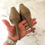 MICHAEL Michel Kors Womens Birch Amara Taupe Leather Pointed Toe Pump | 6.5