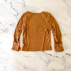Solly Baby Modal Cacao Brown Long Sleeve T-Shirt + Footed Pants Sleepwear Matching Set | 0-3m