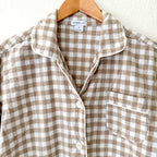 Serena & Lily Belvedere Flannel Pajamas in Doe Beige Gingham | S