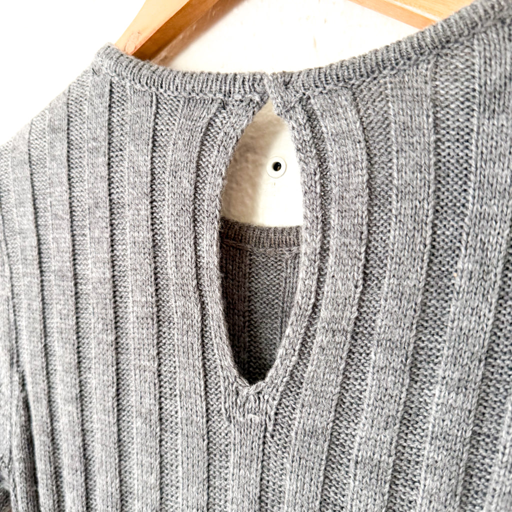 French Connection Babysoft Fit and Flare Ribbed Sweater Dress in Dark Grey | XS