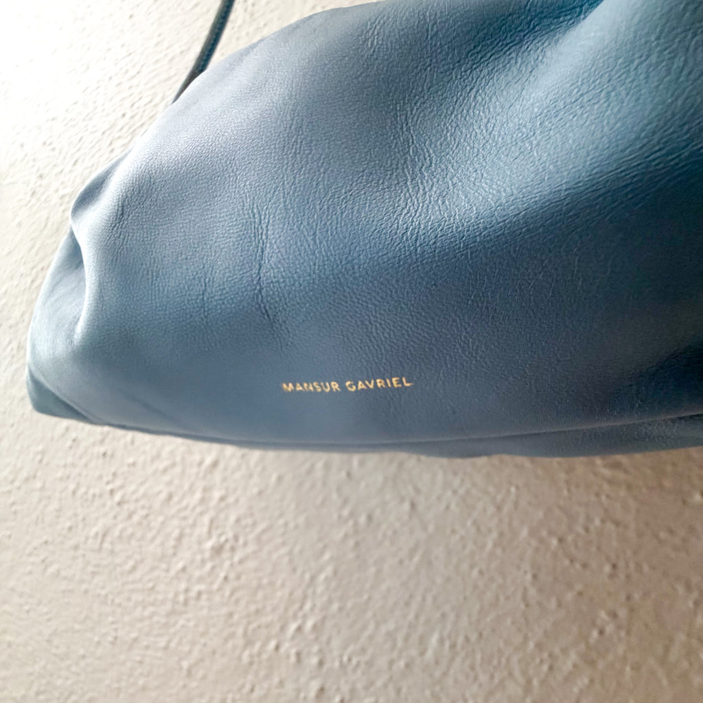 Mansur Gavriel Mini Cloud Clutch 100% Italian Lambskin Leather Purse | Cornflower Blue