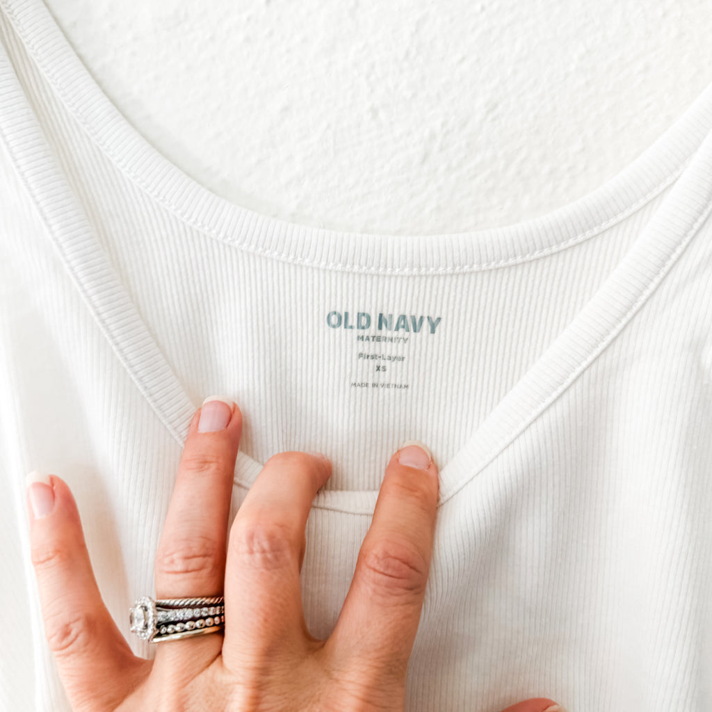 Old Navy Maternity First Layer Scoop-Neck Ribbed Tank Top in Calla Lily White | XS
