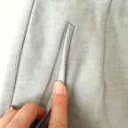 Sézane Martin High Rise Wide-Leg Wool Blend Trousers in Ice Blue | sz 2
