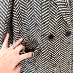 Anine Bing Diana Fishbone Wool Blend Blazer Jacket in Black | XS