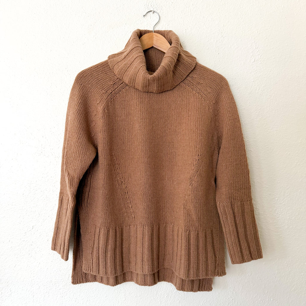 Reiss Eve Wool Cashmere Blend Roll Neck Sweater in Camel | XS