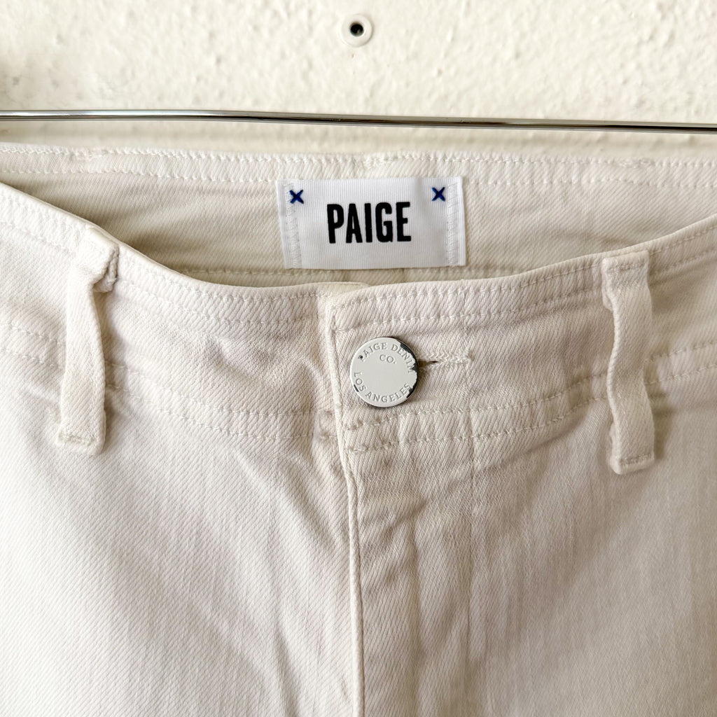 PAIGE Nellie High Rise Cropped Wide Leg Jeans in Crisp White | 23/00