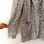 Express Silver Sequin One Button Boyfriend Blazer |  XS