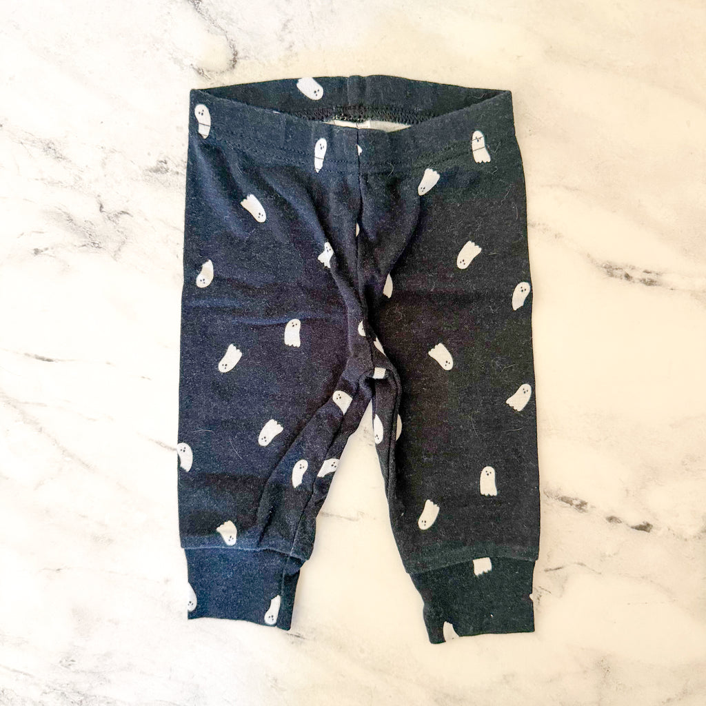 Carter's Grey Halloween Ghosts Long Sleeve Tee Black Ghost Legging Set | 3-6m