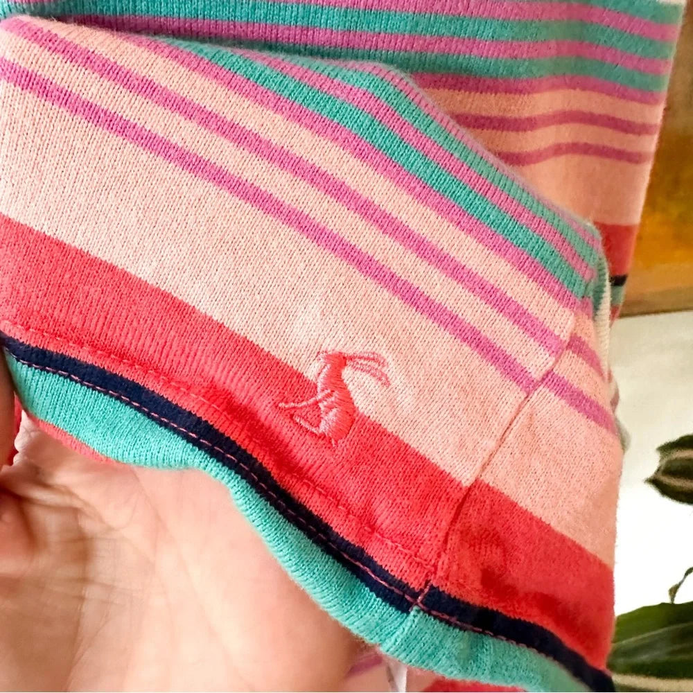 Joules Riva Pink Multi Striped Sleeveless Jersey Sheath Dress | 4