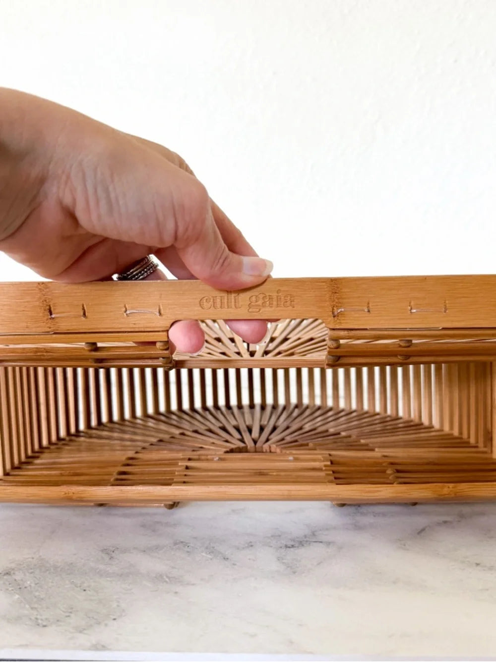 Cult Gaia Natural Bamboo Gaia Ark Clutch | Small
